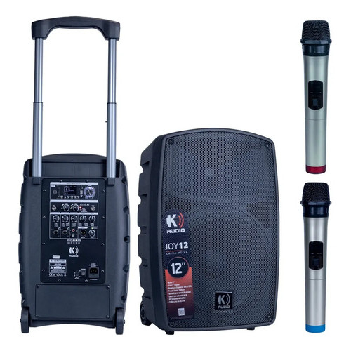 Caixa Som Ativa K Audio Joy 12 160w 2 Mic Bluetooth Bateria Preto 127/220v