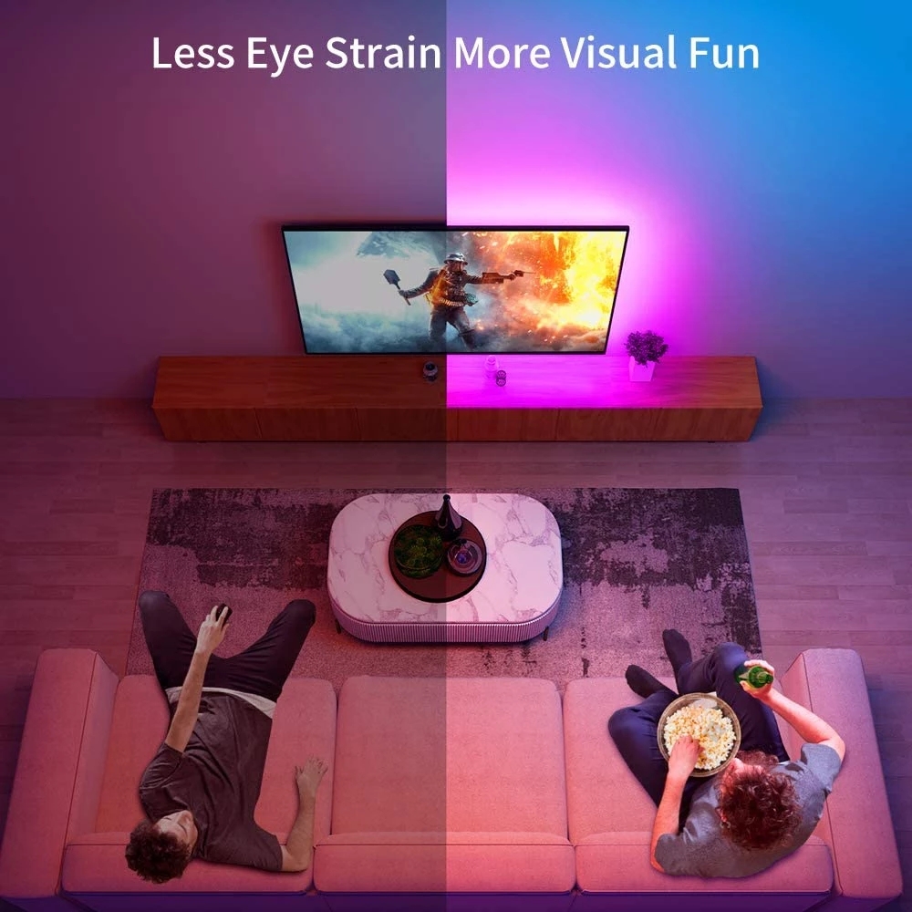 RGB 5050 Smd LED Strip Light 5V USB Bluetooth Fita Flexível Autoadesiva Para Tv Desktop