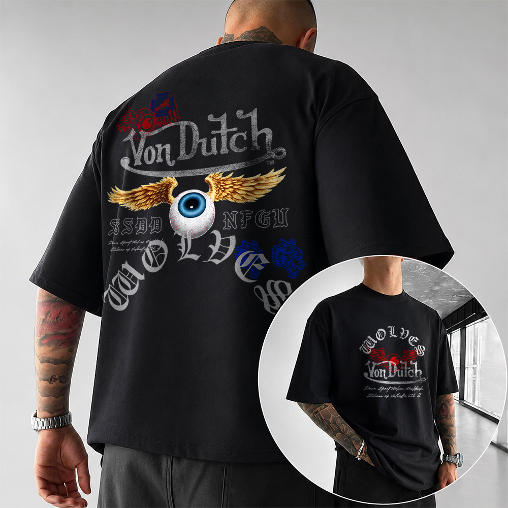 Camiseta OVERSIZED Eyes Horror Gotico Dark Gym Academy Fitness Animals Lobo Streetwear Style Y2k