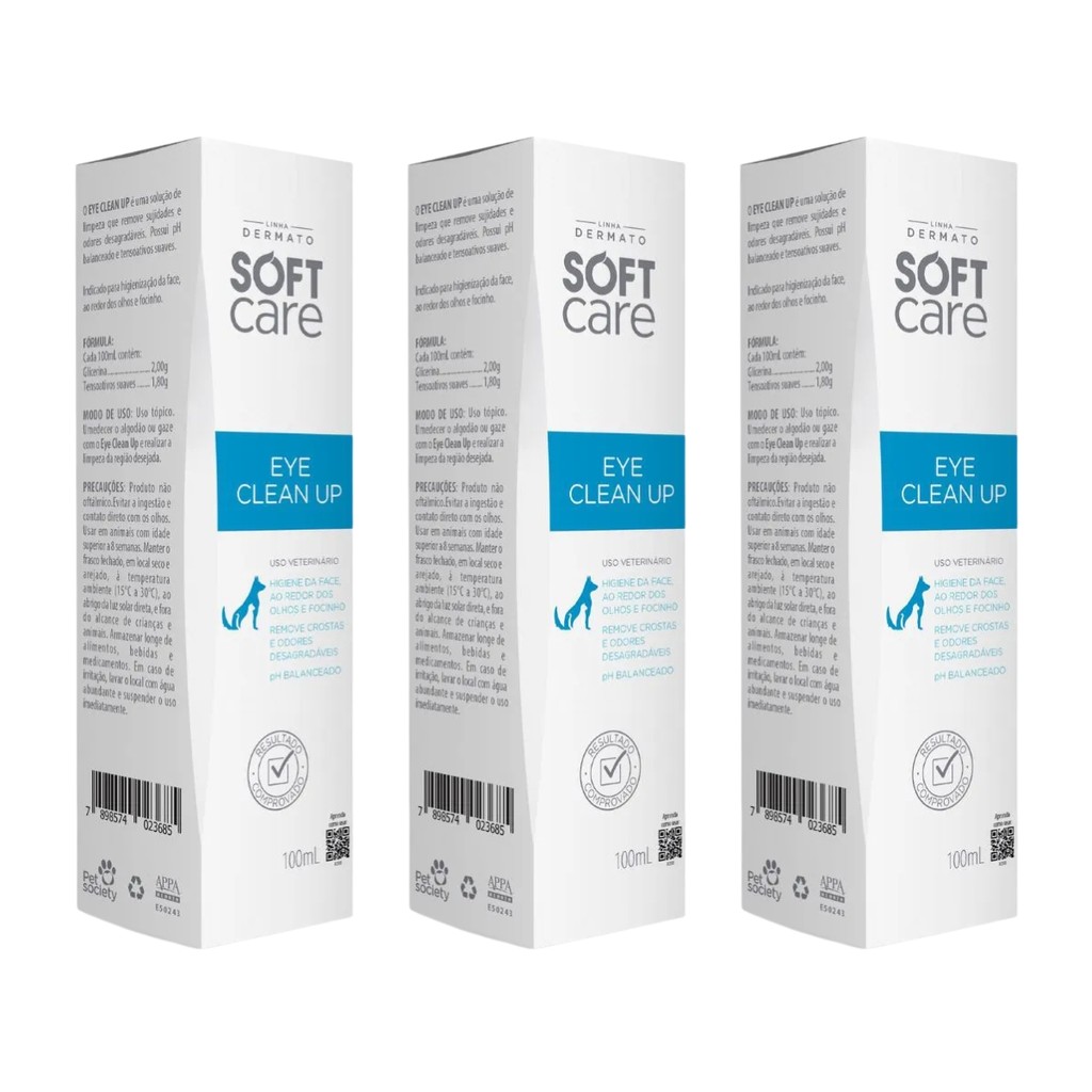 Eye Clean Up 100ml -  Soft Care - 3 Unidades