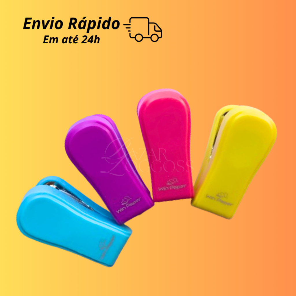 Grampeador Mini Neon WIN PAPER