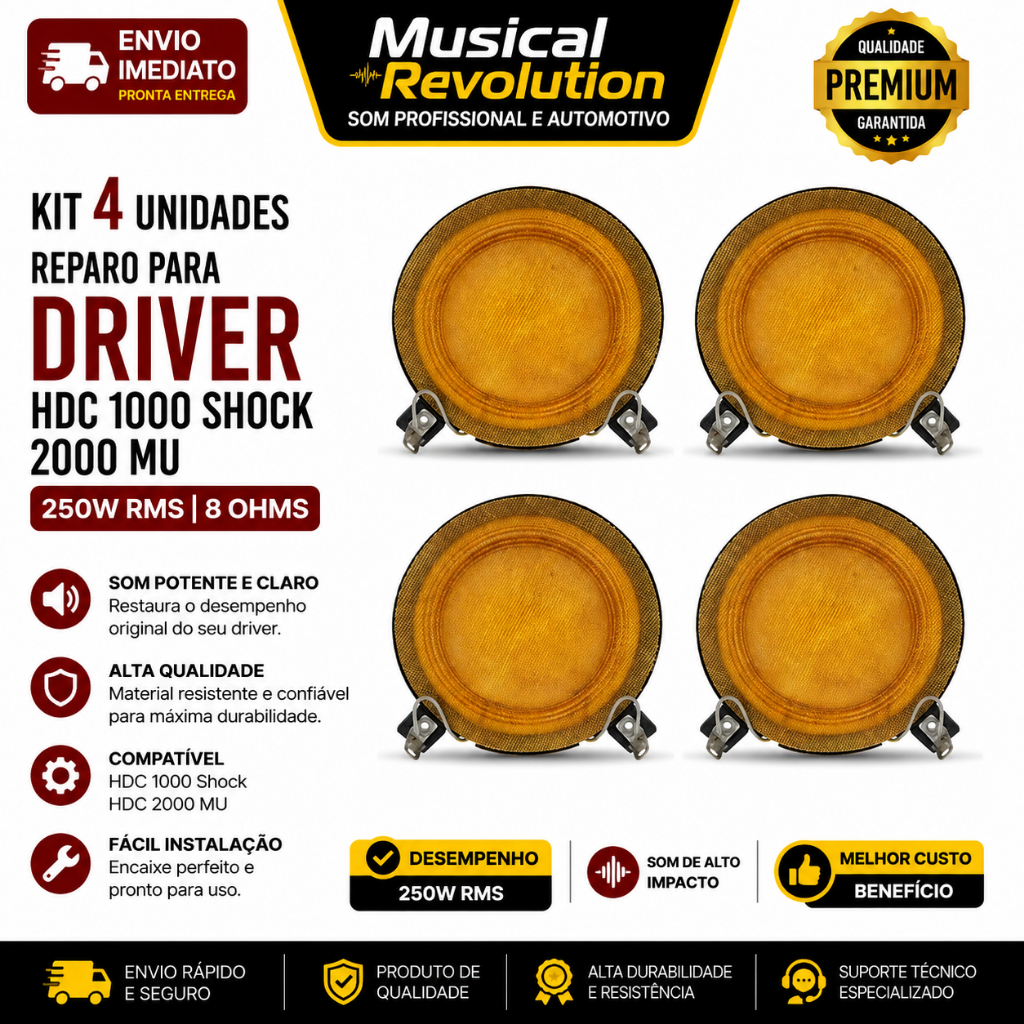 4 Reparo Driver Hdc 1000 Shock 2000 Mu 250w Rms 8 Ohms