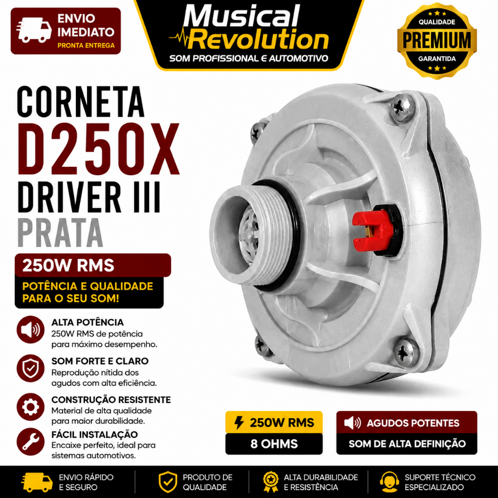 Corneta D250x Driver III PRATA D 250x Driver Musicall 250w