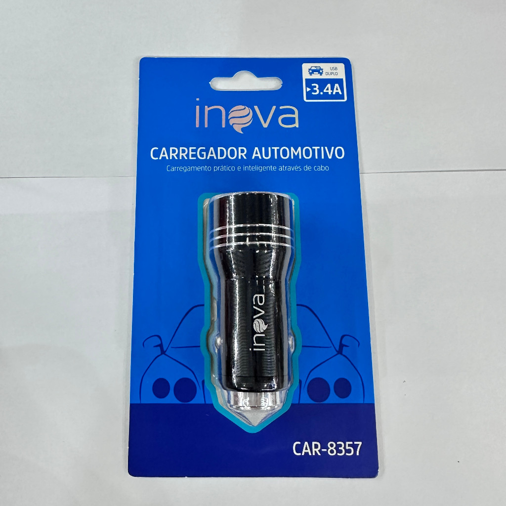 5pcs kit Carregador Veicular 3.4 A Usb Duplo Turbo