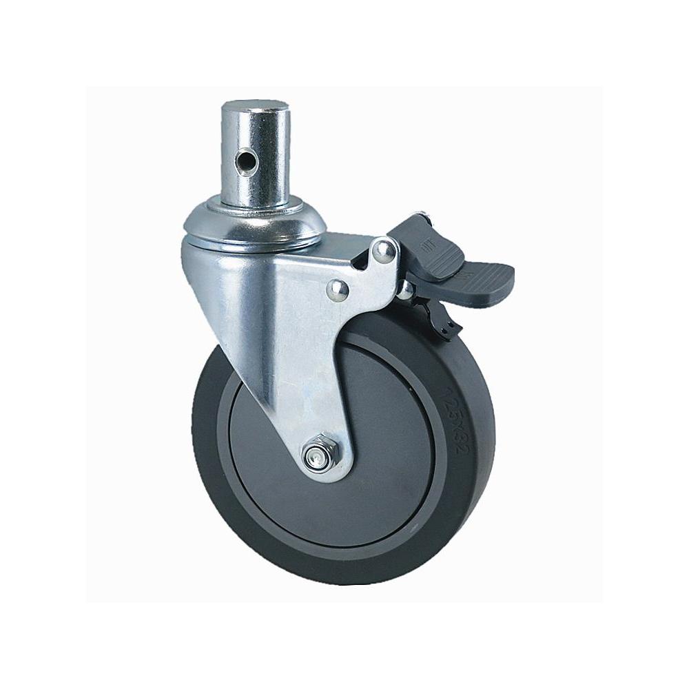 1Pc-5 Polegada Pólo Redondo Fivela Cama Médica Maca Ambulância 28mm PVC/TPR Roda Universal Rodízios Silenciosos Com Frei