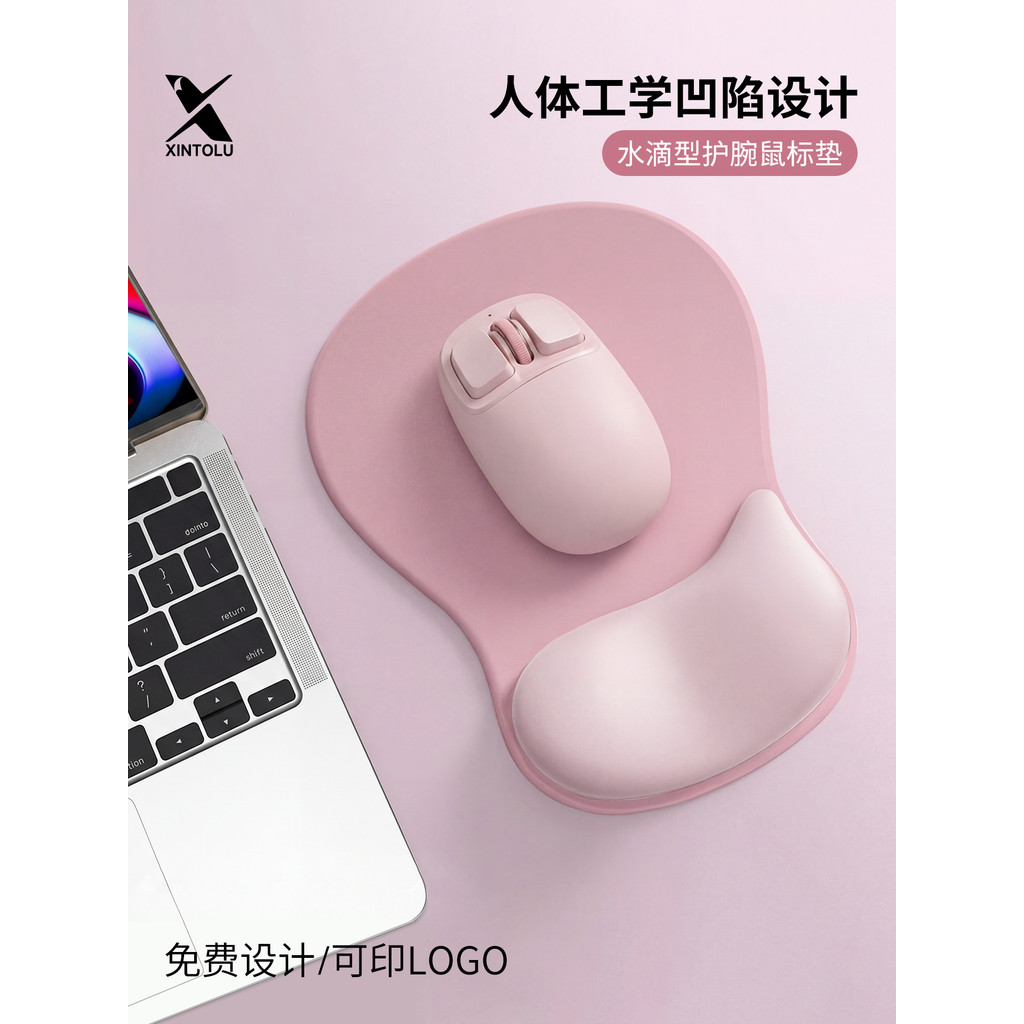 Pêssego Milkshake gotas de água em forma especial pulso Mouse pad almofada de pulso antiderrapante portátil teclado rest