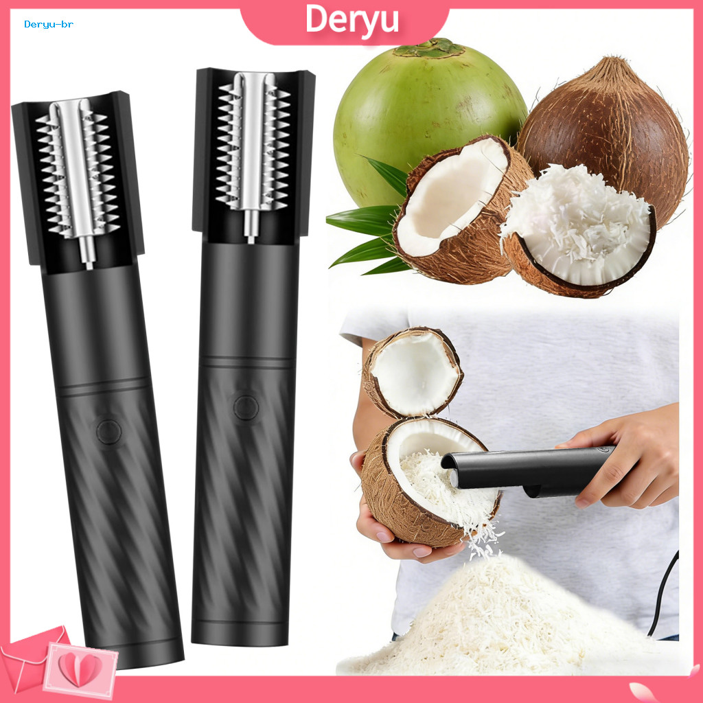 Electric Coconut Grater Machine Fish Scaler Shredder Handheld Rotating with Stainless Steel Blades – Multi-functional