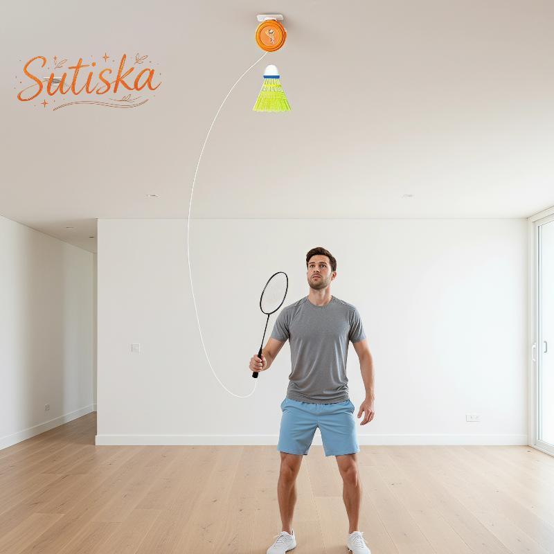 sutiska Treinador De Prática De Badminton Automático Retrátil Solo Rebounder Para Home Office Adulto Criança Exercício D