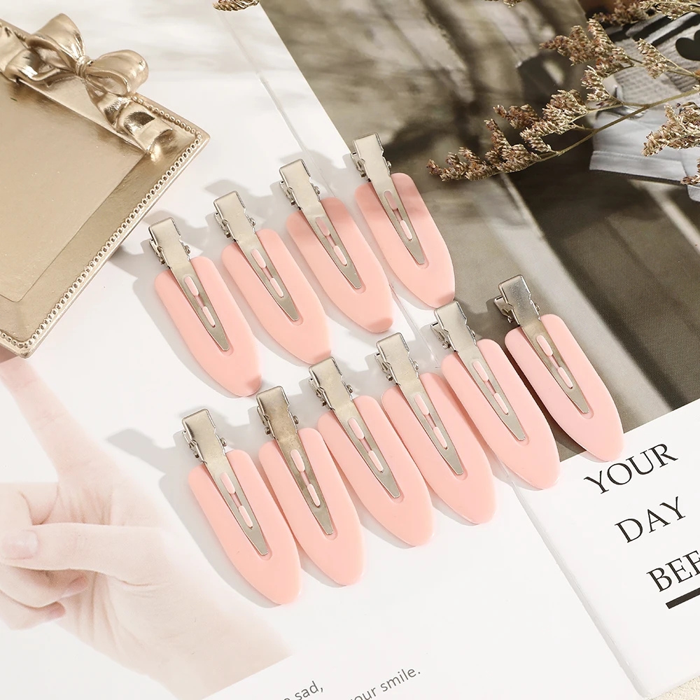 10 peças Presilhas de Cabelo Antiderrapantes em Formato de Folha Moda Coreana Mini Grampos de Cabelo de Plástico para