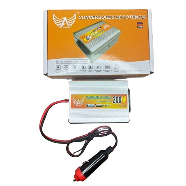 Conversor Veicular Inversor Com 200w De Potência - Dc 12v Ac 220v
