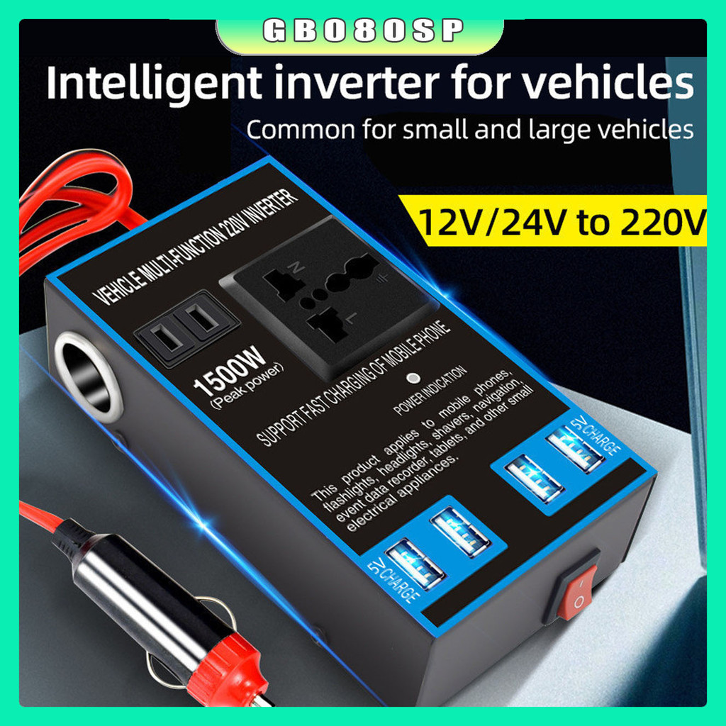 Dc 12V/24v A 110V/220V Conversor 200W Inversor De Energia Para Carro Com 4 Portas Usb Carregador Pronta Entrega
