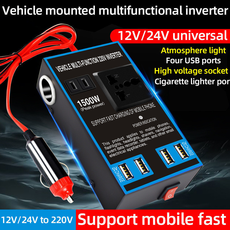 Preço Dc 12V/24V Conversor 200W Inversor De Energia Para Carro Com 4 Portas Usb Carregador