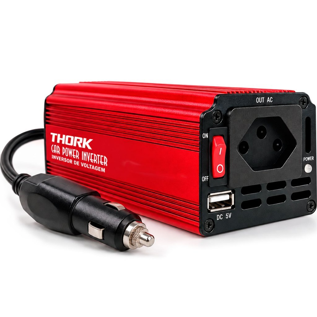 Inversor Veicular 12V para 220V 200W Tomada Carro Conversor Energia Thork