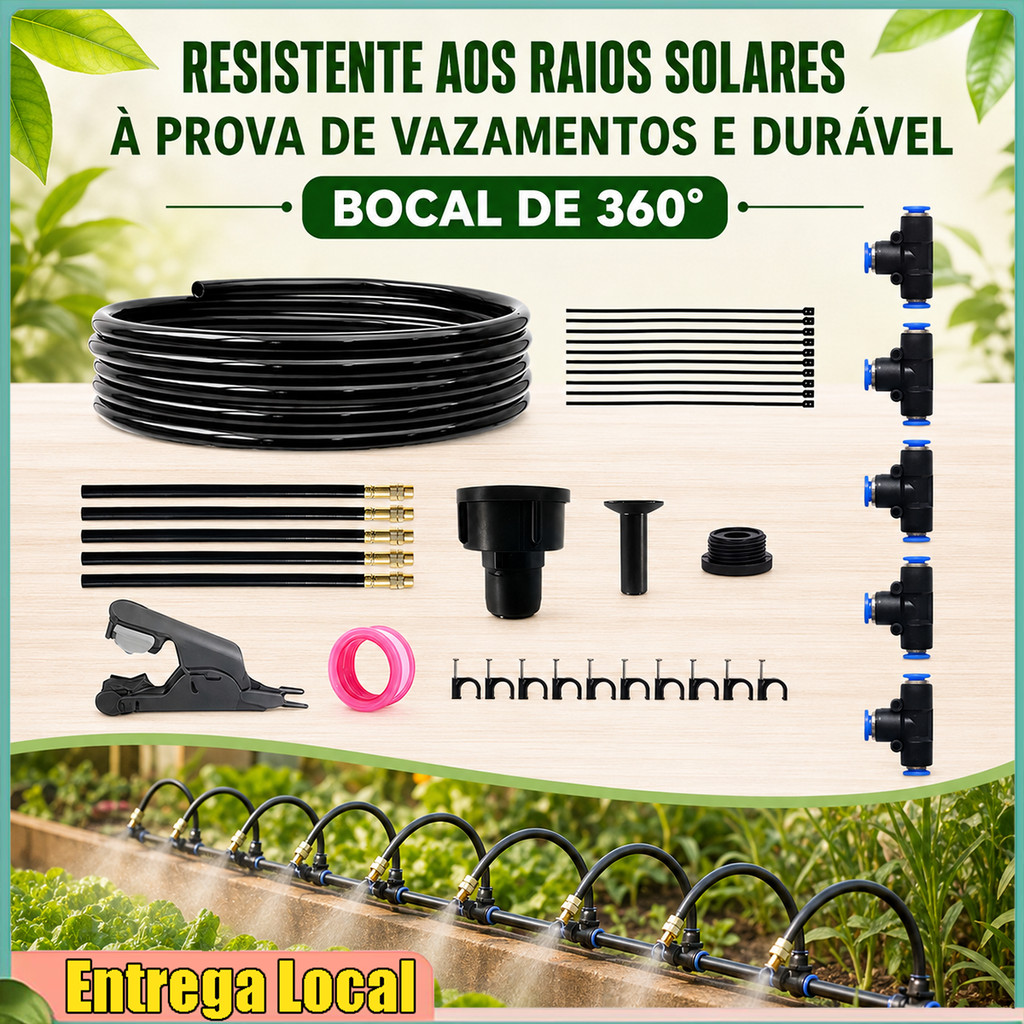 Conjunto Universal de irrigação por gotejamento para jardinagem, resistente ao sol, à prova de vazamento, rega automátic