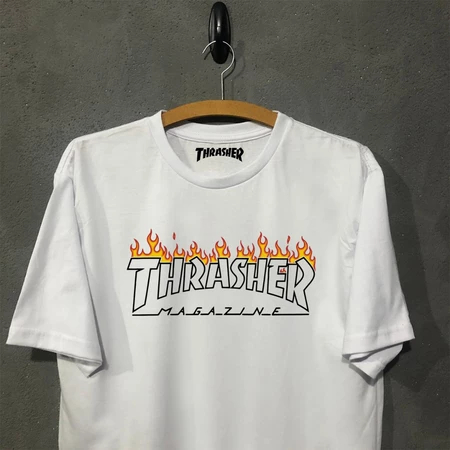 Camiseta Premium Thra Sher Flame Skate Streetwear algodão