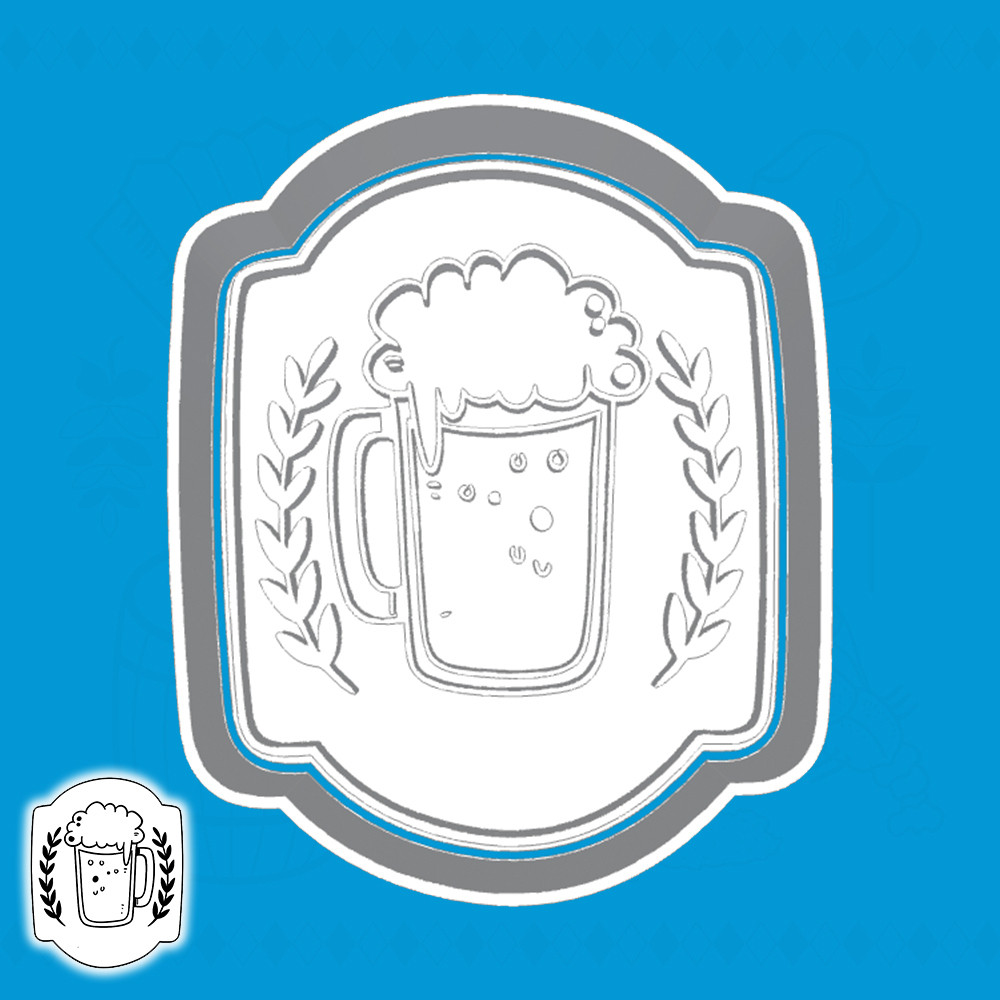 CORTADOR DE BISCOITO OKTOBERFEST - CANECA DE CERVEJA (EMBLEMA) (ESTILO 3)