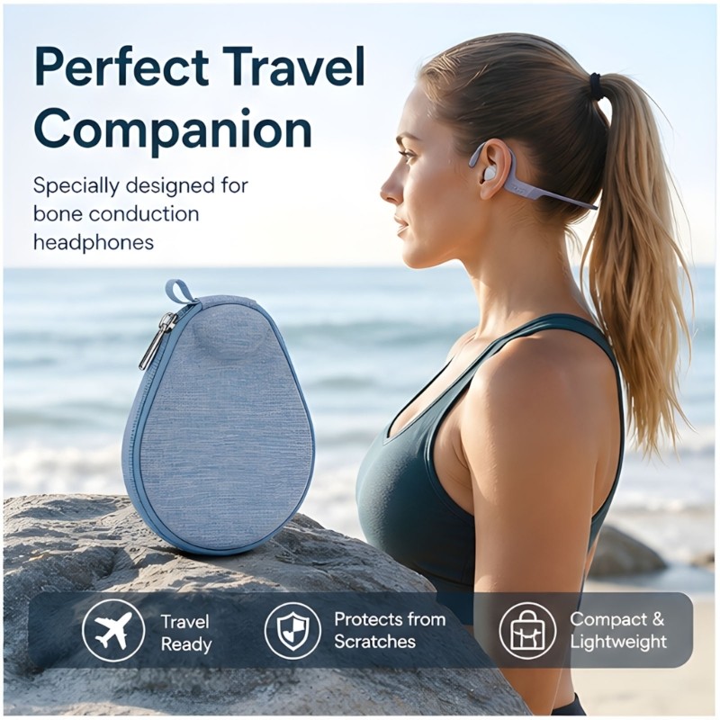 Estone Travel Headphone Storage Case Bolsa Transporte Rígida Para Orelha Aberta