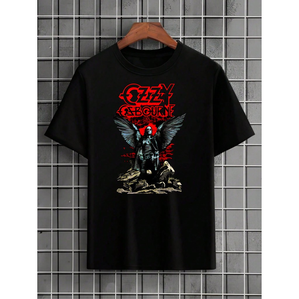 Camiseta Ozzy Rock Banda Internacional Anjo da Morte Devil OldSkull Camisa  Unissex Masculino Feminino   Streetwear