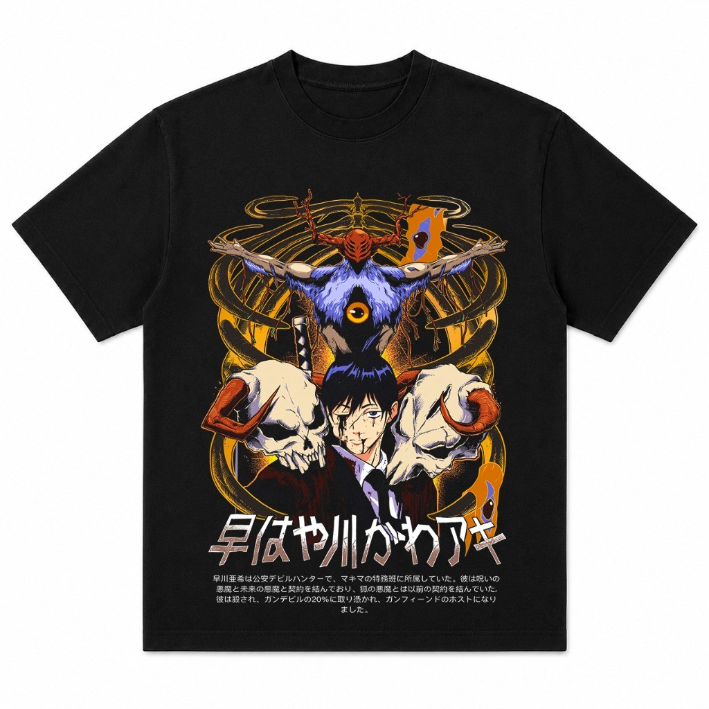 Camiseta Chainsaw Man Aki Hayakawa Devil Hunter Básica 100% Algodão Unissex Várias Cores Envio Imediato