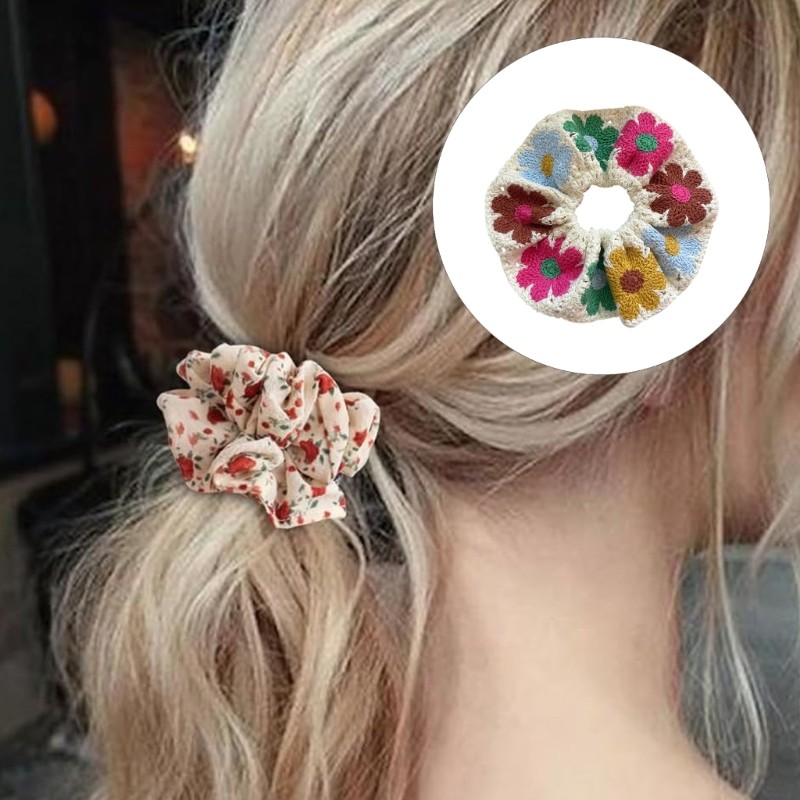 Estone Forma Scrunchies Cabelo Para Elástico Anéis Estético Laço Scrunchy Hol