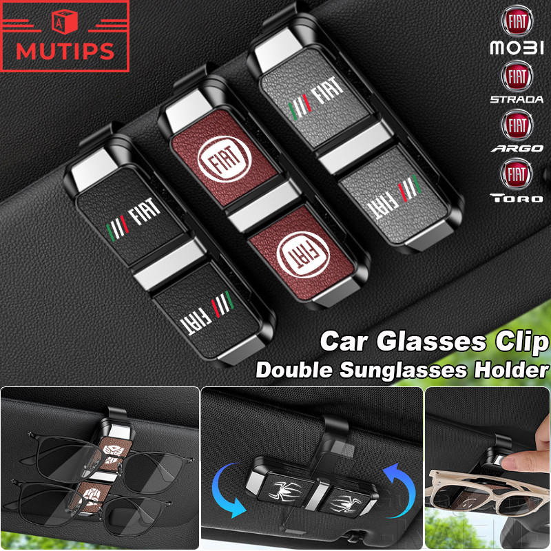 Fiat Car Sun Visor Óculos Armazenamento Clipe De Carro Suporte Sol Com Duplo Para Argo 500 Strada Mobi Bravo Toro Punto