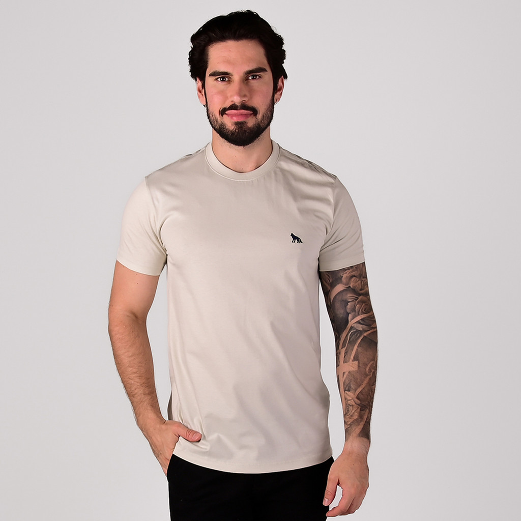 Camiseta Acostamento Casual Wolf Cinza Claro