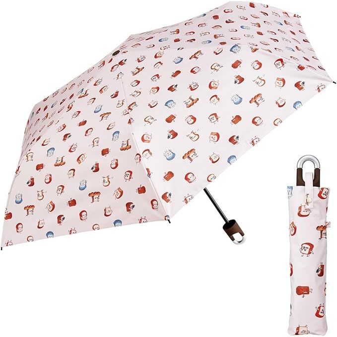 Skater Folding Umbrella with Carabiner, Suitable for Sunny and Rainy Days, Sunshade, Heat-Blocking, UV Protection, 55cm,