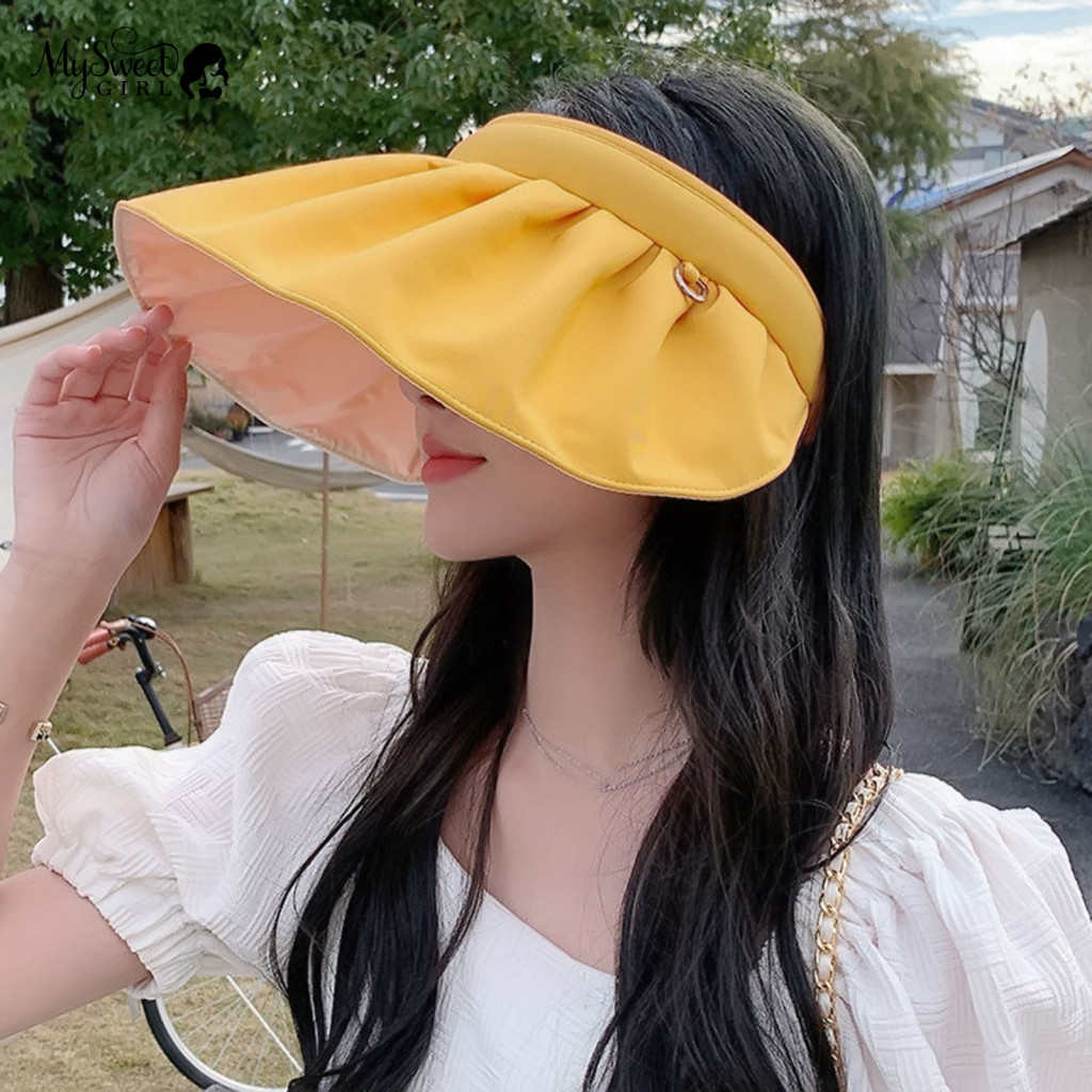 Sun Protection Hat Ponytail Women’s Wide Brim Upf50 Lightweight Foldable Sports Cap Rollable Visor Breathable Outdoor