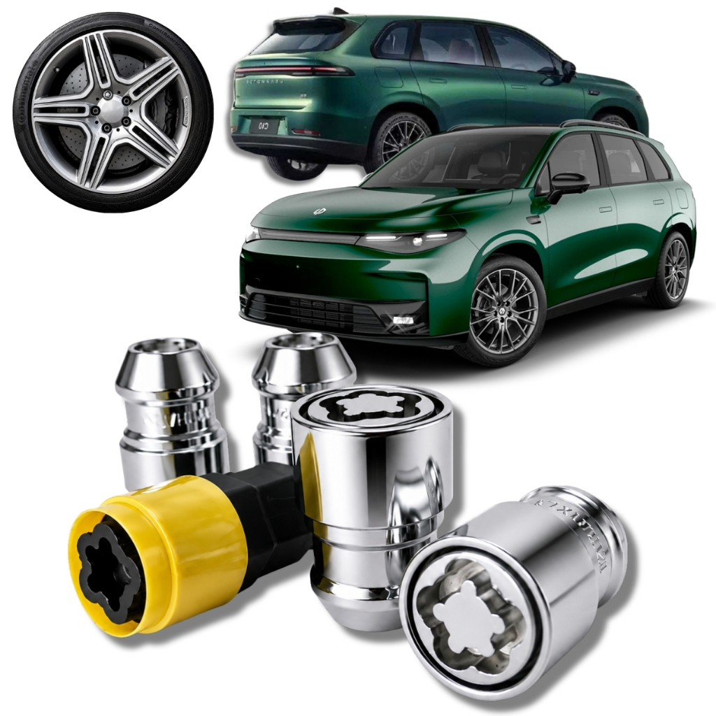 Kit Trava Porca / Parafuso Roda Antifurto Cabeça Giratória Leapmotor C10