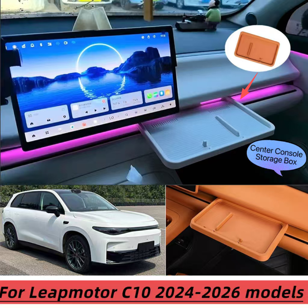 Para Leapmotor C10 2024-2026 Mesa De Bandeja De Armazenamento De Console Central De Silicone