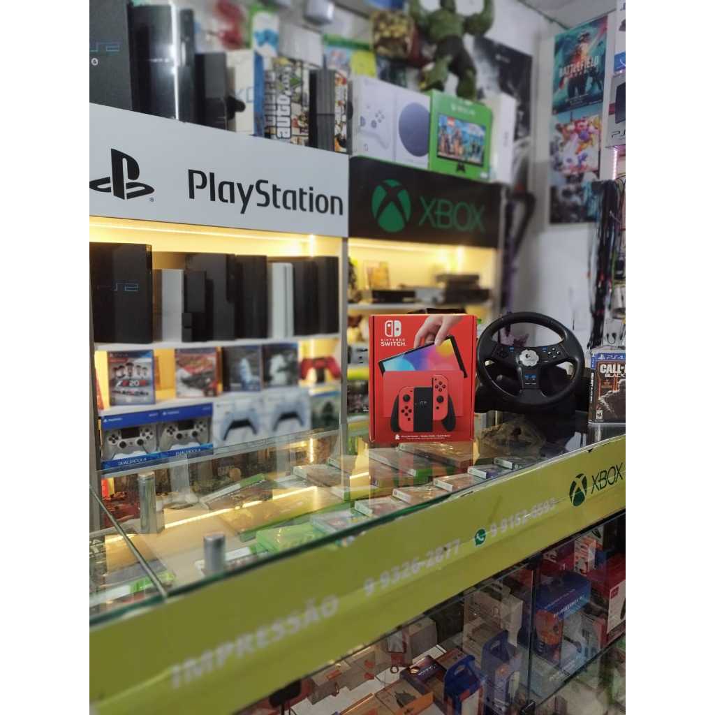 Console Nintendo Switch OLED Original – Portátil e de Mesa 64GB Joy-Con Branco/Neon – Versão Global