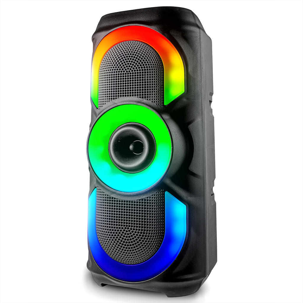 Caixa De Som Amplificada Torre Bluetooth USB Painel LED RGB Radio FM Potente 50W TWS