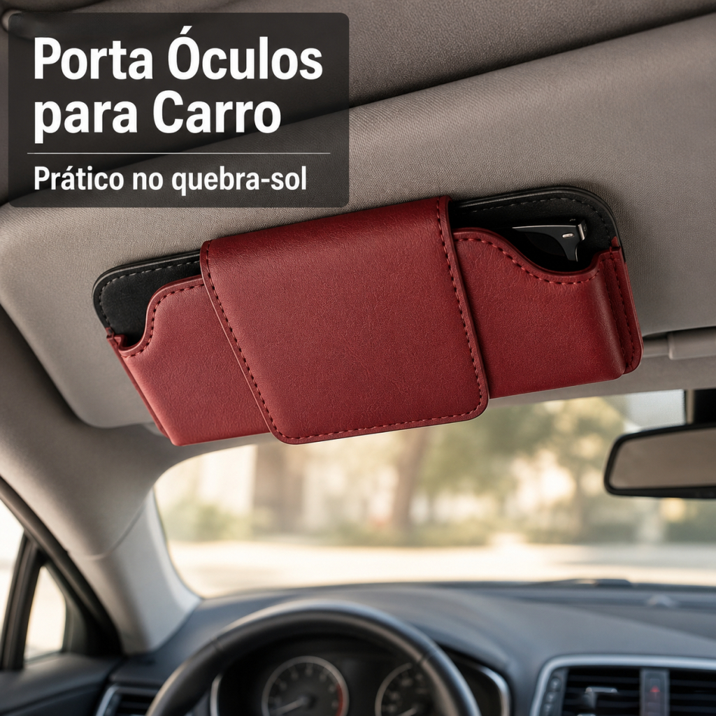 Estojo para Óculos de Sol Auto Sun Visor Porta Bilhetes Multifuncional Armazenamento Interno de Carros
