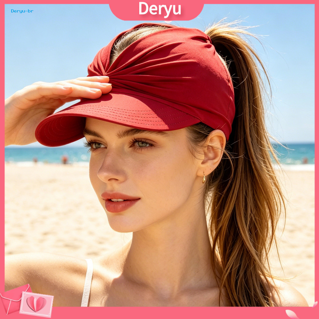 Upf 50 Visor Hat Sweat-wicking Women’s Sun Wide Brim Beach Cap with Open Top for Ponytail Lightweight Uv Protection fo