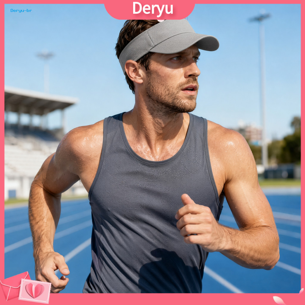 Breathable Sun Hat Adjustable Summer Visor for Men Women Open Top Uv Protection with Extended Curved Brim Elastic Band P