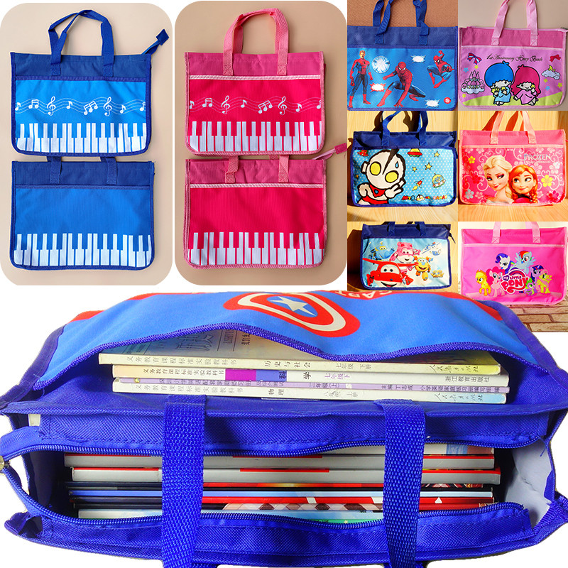 Estudantes do ensino fundamental Cram School Tote Bag Piano School Bag Piano Score Bag Crianças Art Learning Bag Canvas