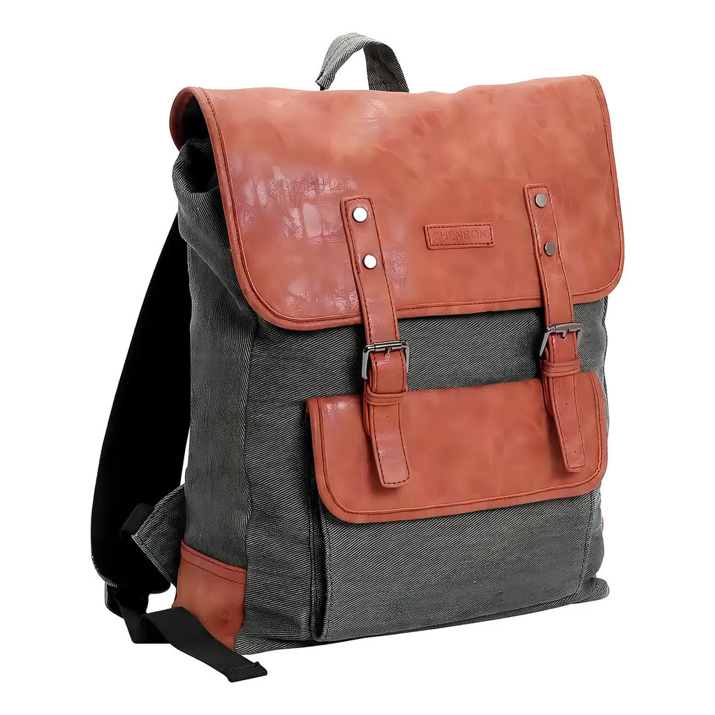 Mochila Passeio Republic Vix Canvas Retrô Verde-Escuro 15L Porta Notebook