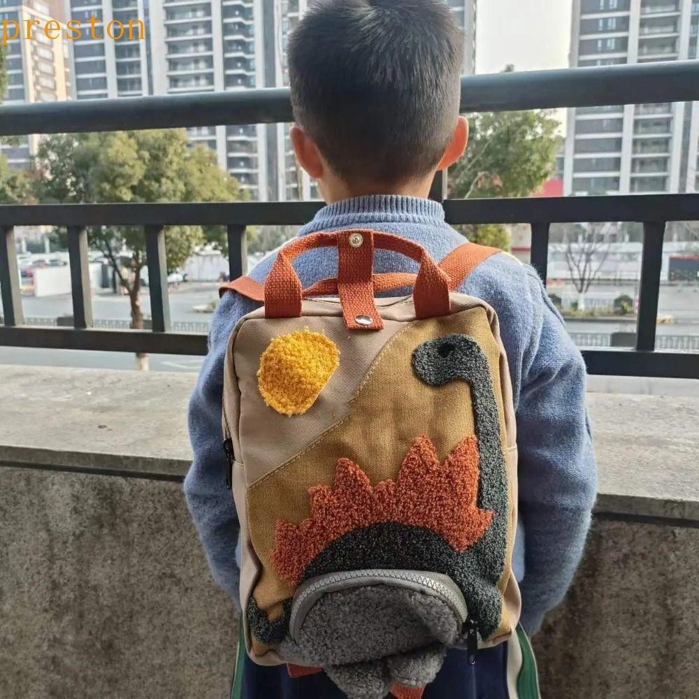 PRESTON Mochila Em Forma De Animal , Dinossauro Canva Bordada Personalizada Para Crianças Escolar