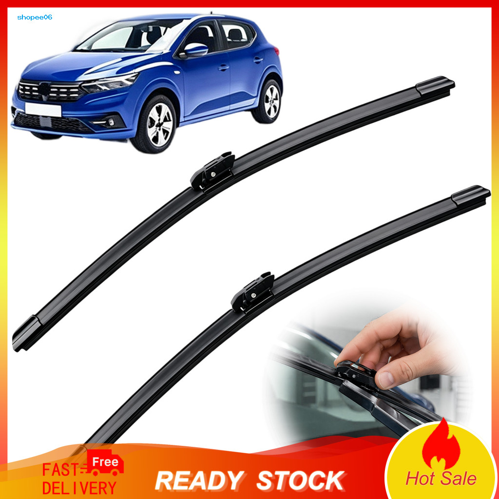 Front Window Wipers 2pcs Windshield Wiper Blades for Dacia Sandero Iii 2020-2023 16 24 Beamless Quiet Durable Replacemen