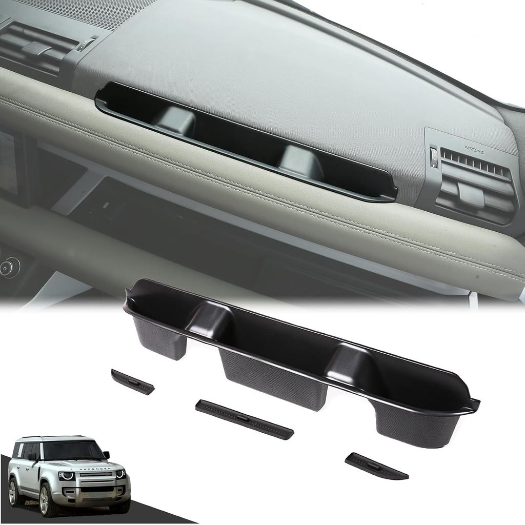 Co-pilot Front Organizer Tray Compatible with LR Defender 90/110/130 2020-2025 Accessories, Dashboard Side Storage Box A