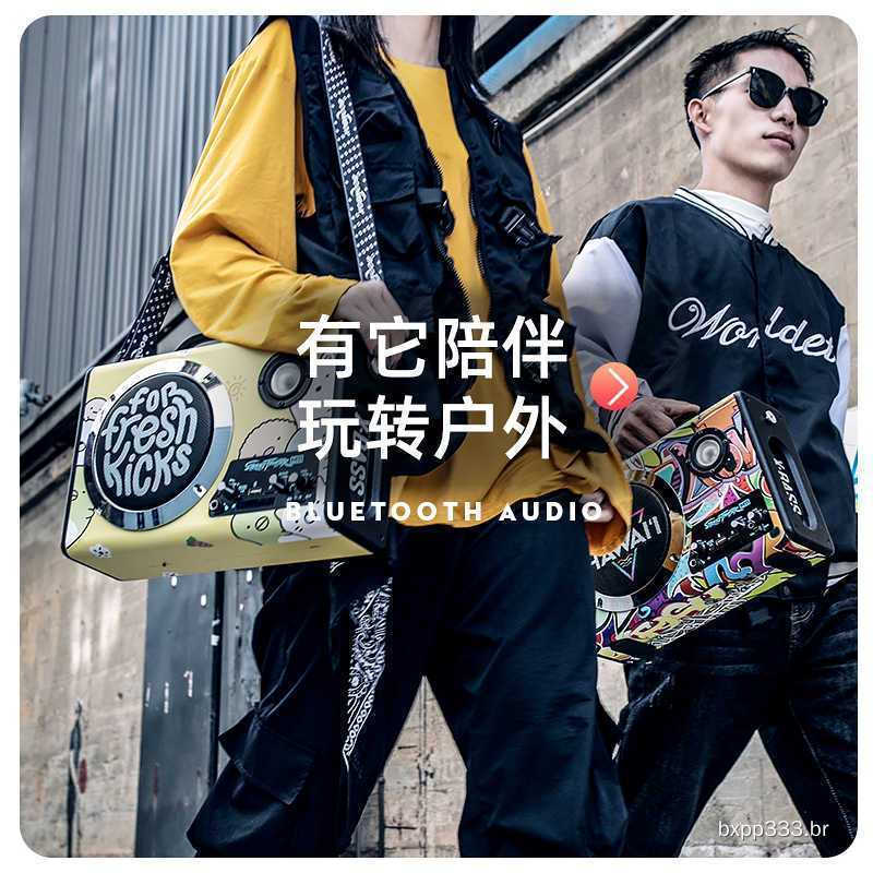 2026 Bluetooth Áudio Áudio Influencer k Song Subwoofer Outdoor Graffiti Áudio Bluetooth Bateria de longa duração