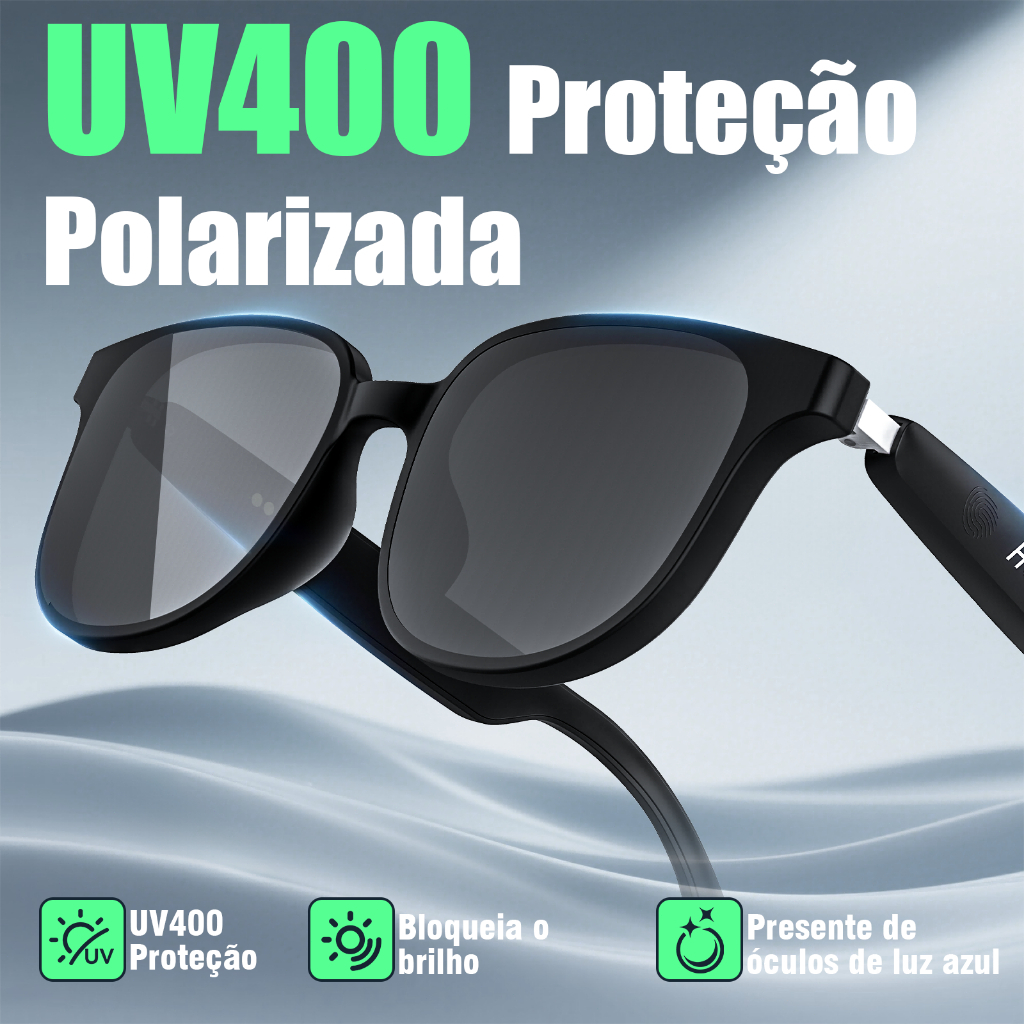 HONEYWHALE GL-08 Óculos de Sol Bluetooth Sem Fio, Esportivos Inteligentes/Alto-falante