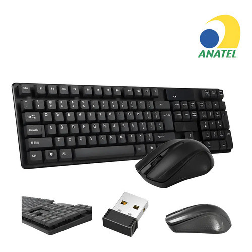 Kit Teclado E Mouse Sem Fio Usb Wireless 2.4 Ghz Lehmox LEY-176