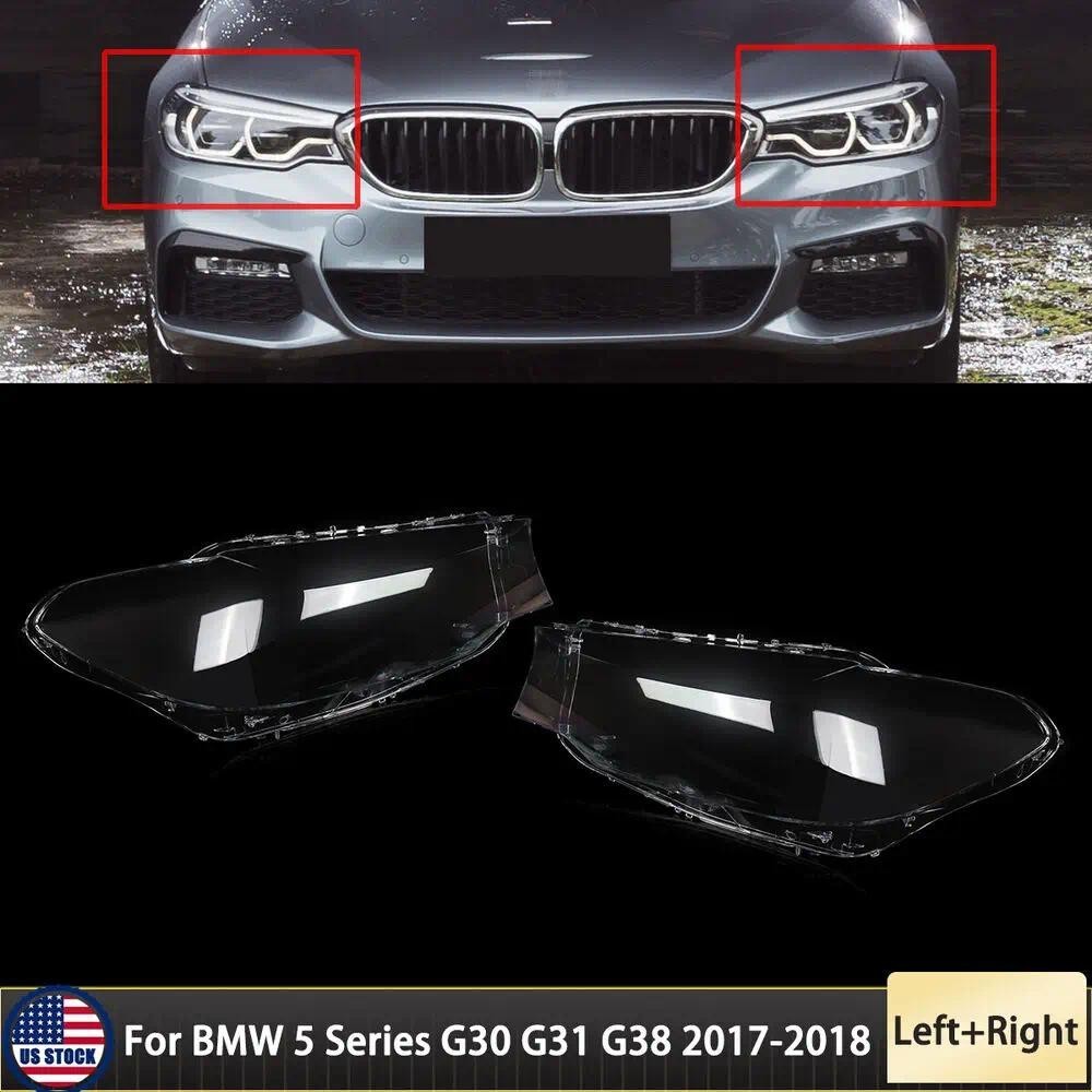 Para 2017 2018 BMW Série 5 G30 G31 G38 Farol Lente Tampa Esquerda Direita