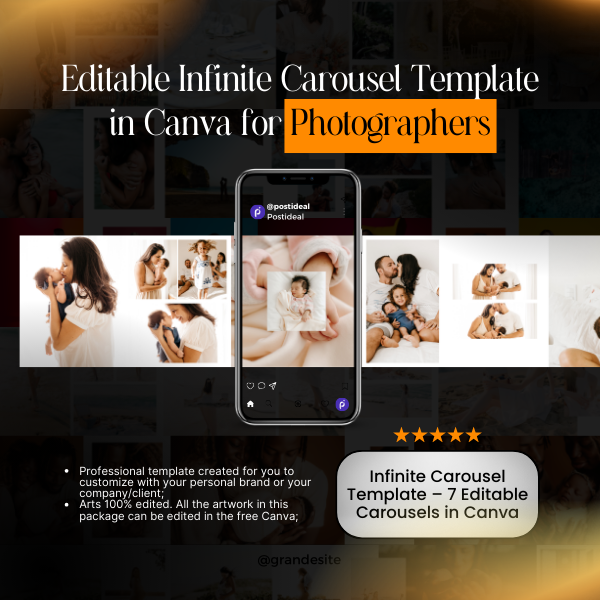 Editable Infinite Carousel Templates in Canva for Photographers