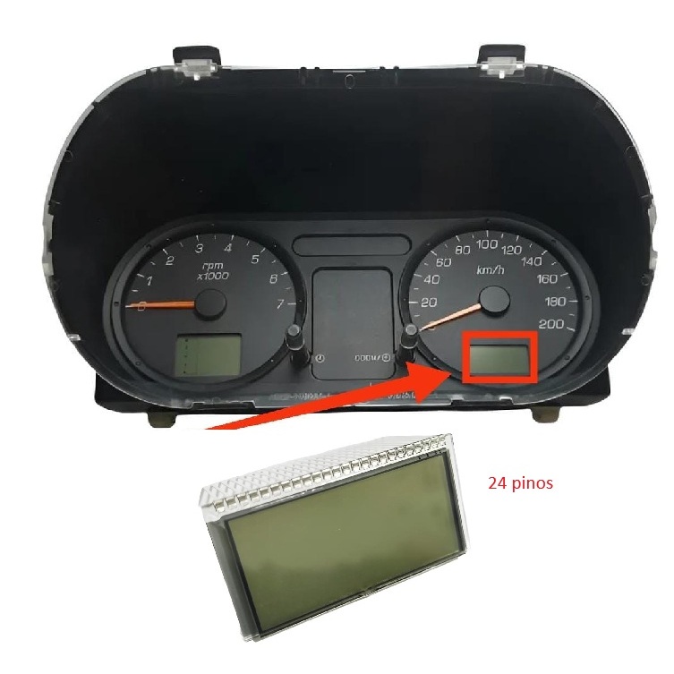 Lcd Visor Display Painel Instrumento Para Ford Fiesta 24 Pinos