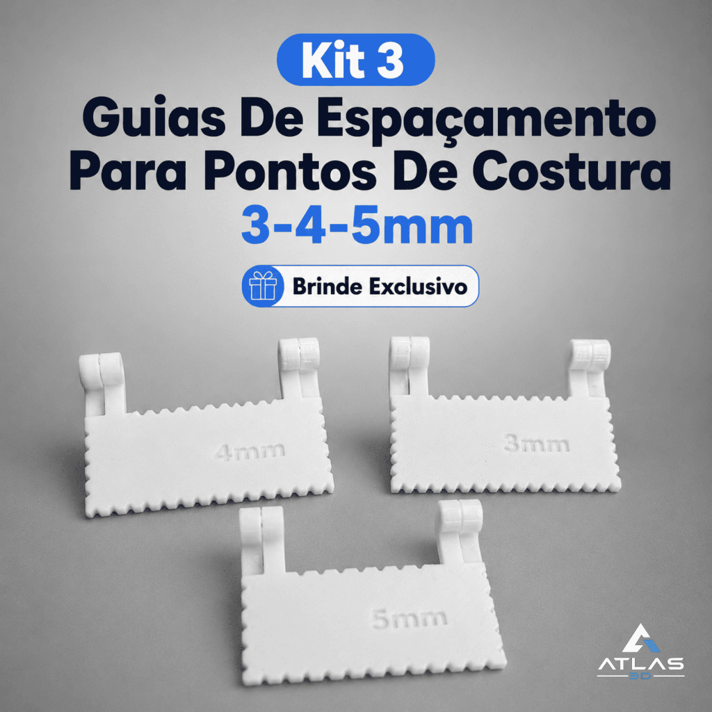 Kit 3 Guias de Espaçamento para Costura 3mm 4mm 5mm