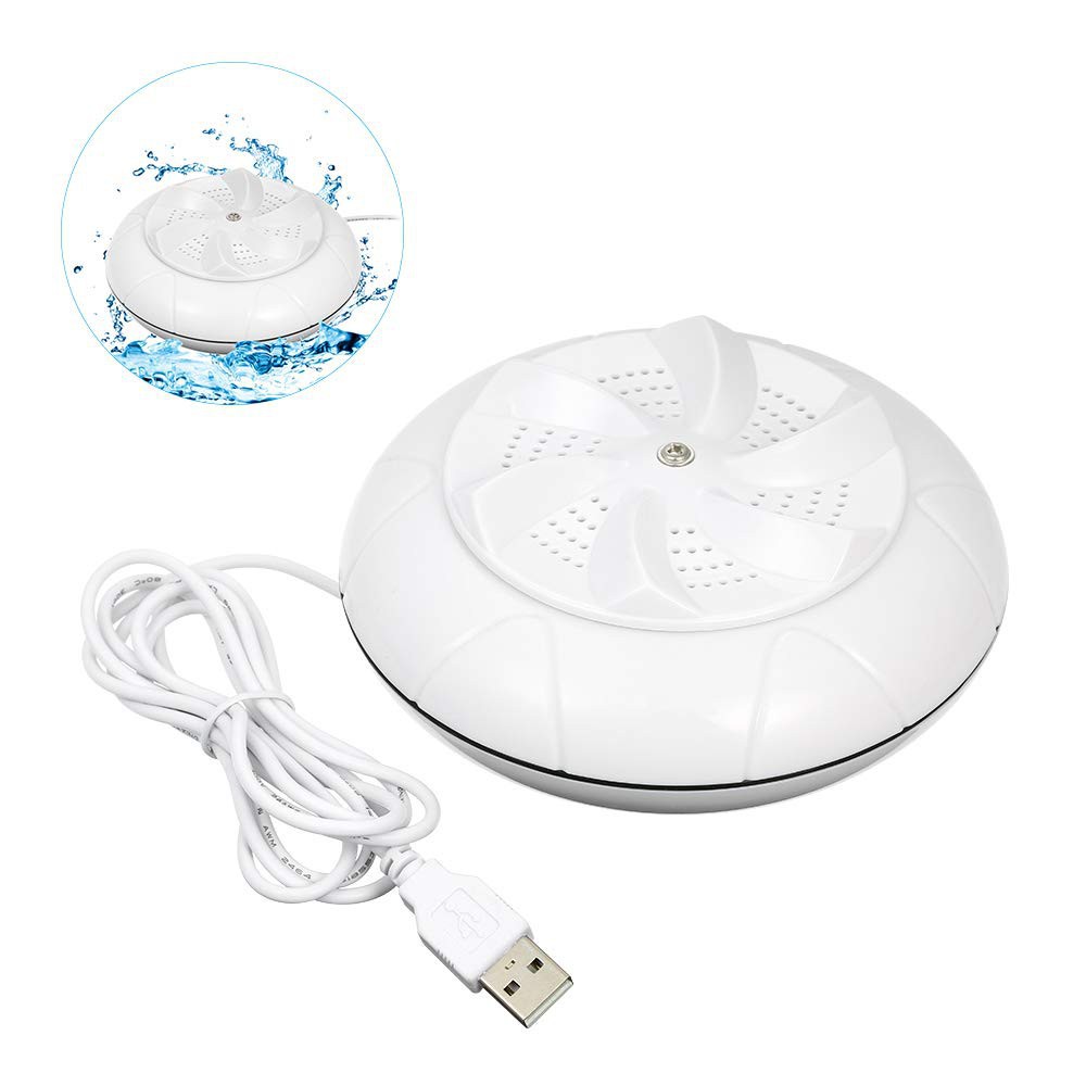 Mini Máquina De Lavar Portátil Ultrasonic Lavanderia Branco Roupas Leves, USB