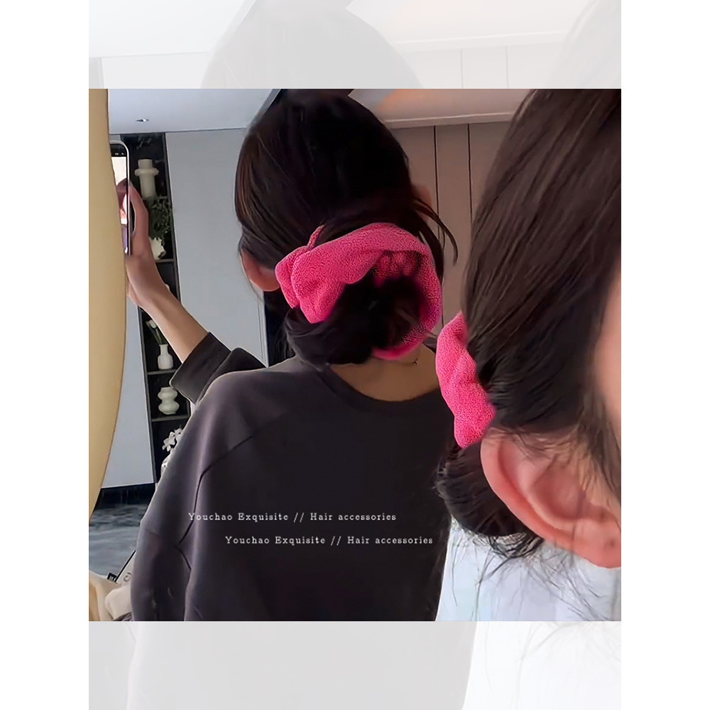 Toalha de grandes dimensões absorver água cabelo seco Scrunchy anel de cabelo feminino High-End sentir gravata bola cord