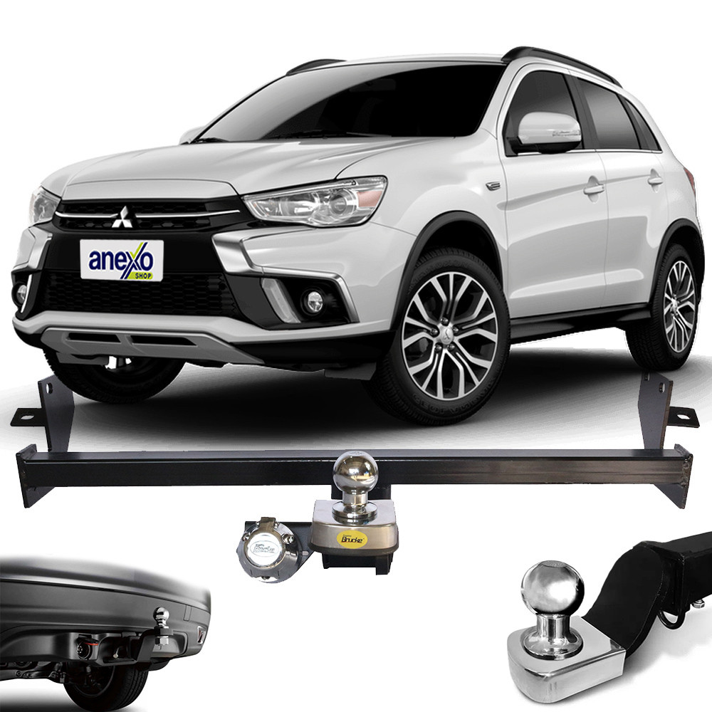 Engate Reboque Mitsubishi ASX 2007 a 2021 Brucke MI1005 Rabicho Tração 700kg Haste fixa
